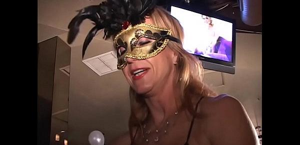  Big clit masked MILF has 2 cums Sucked standing Flat on back Longest upload